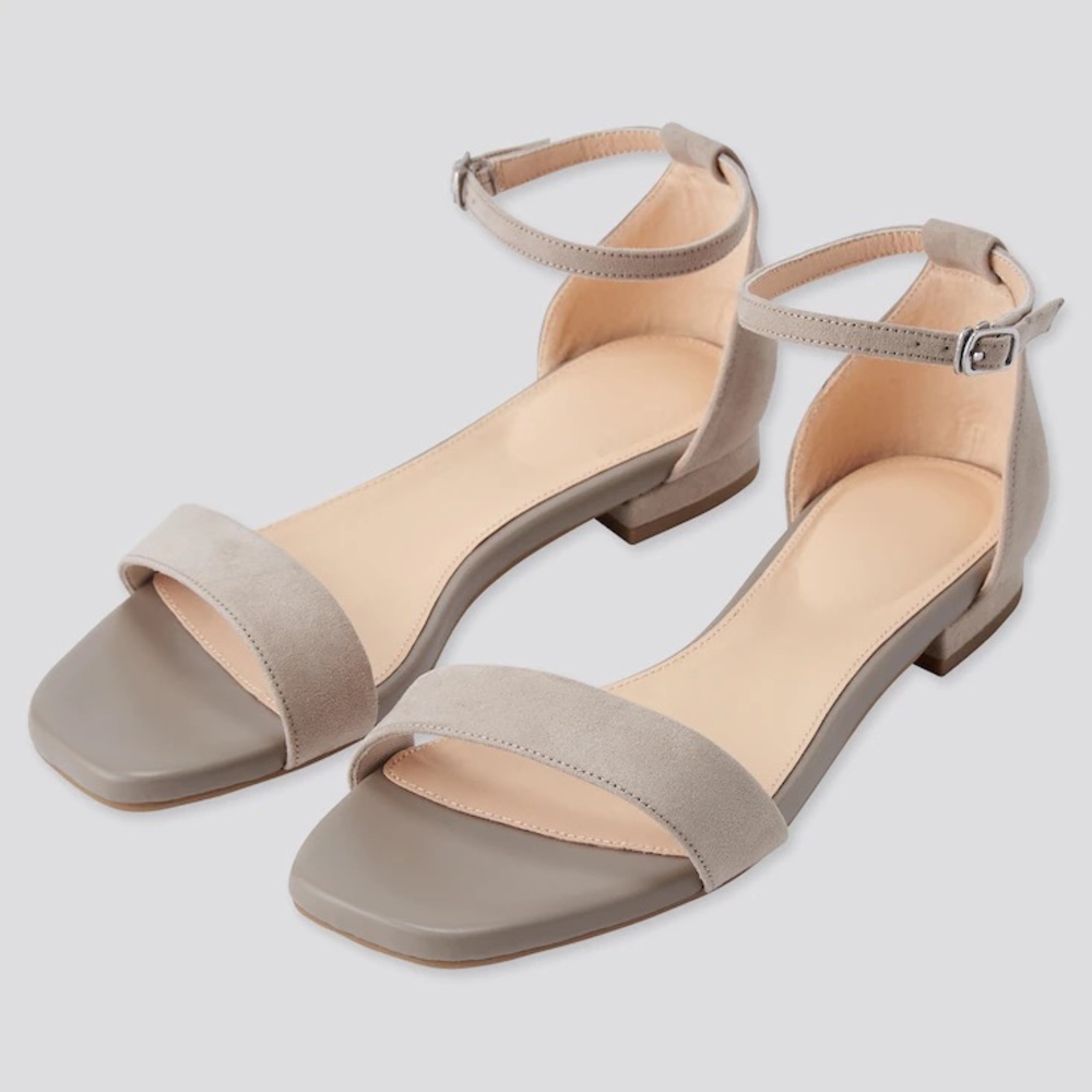 🆕 Uniqlo Beige Comfort Feel Ankle Strap Sandals